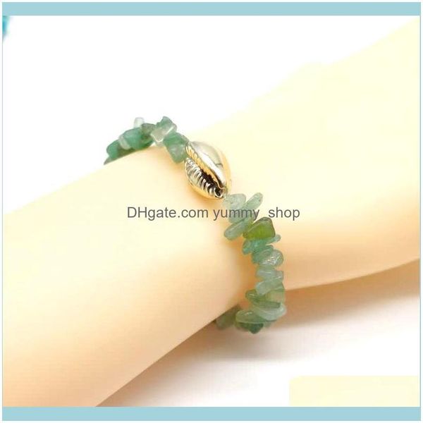 

bracelets jewelry natural sealife chip stone bracelet crystal quartz shell sea style couple for holiday design beaded, strands drop delivery, Black