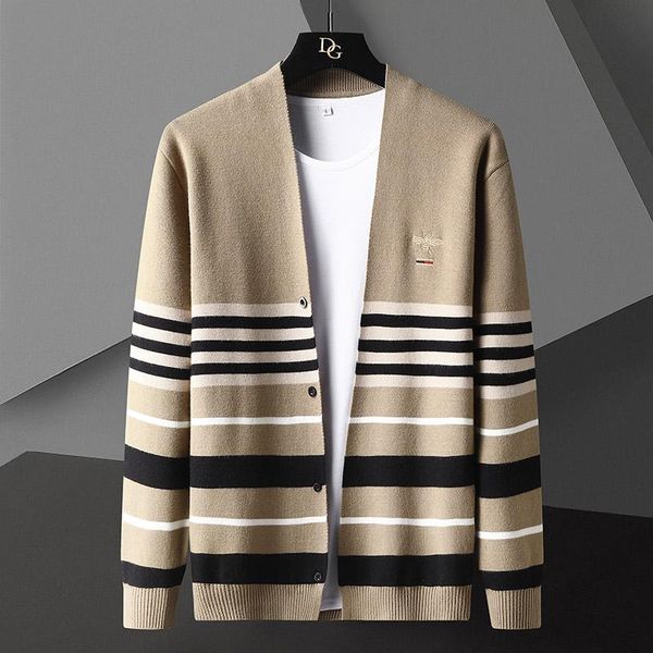 

men's sweaters bee embroidery sweater cardigan korean casual jacket high-quality 2021 fall/winter coat trendy fashion top, White;black
