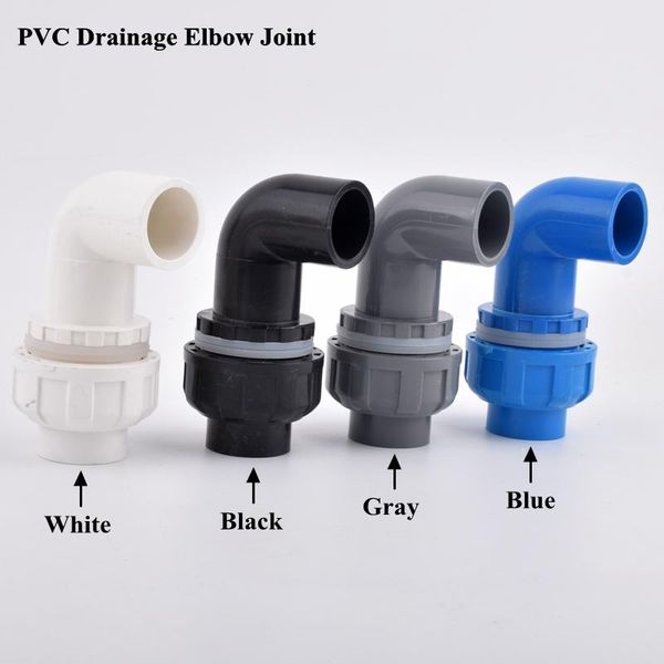 

watering equipments 1pc 20-50mm pvc pipe connector aquarium fish tank water inlet joint home diy overflow outlet elbow tube fitting