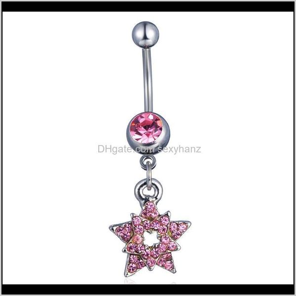 

& bell button rings drop delivery 2021 d0747 ( 1 ) nice style pink color as imaged waterroop piercing jewlery navel belly ring body jewelry, Silver
