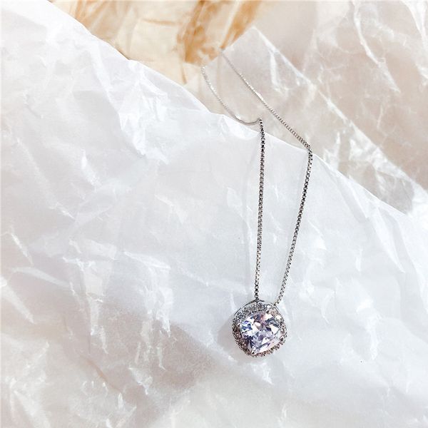

special offer 70% off net red jall match round zircon simple sweet, wild, short necklace, female tide temperament, clavicle chain, necklace, Silver