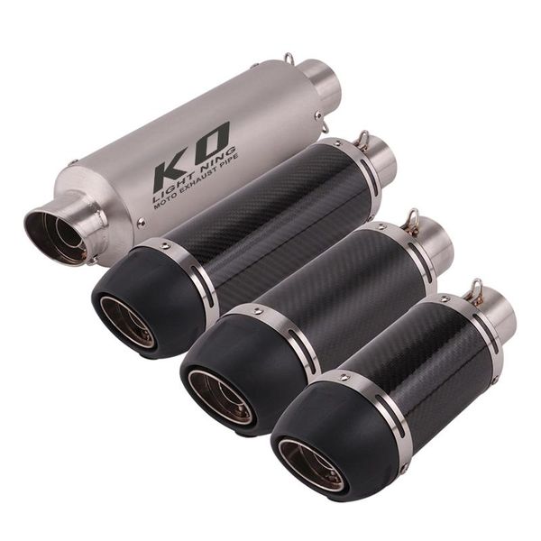 

motorcycle exhaust vent pipe with db killer 51mm diameter 250/315/380mm length stainless steel and carbon fiber for modified system