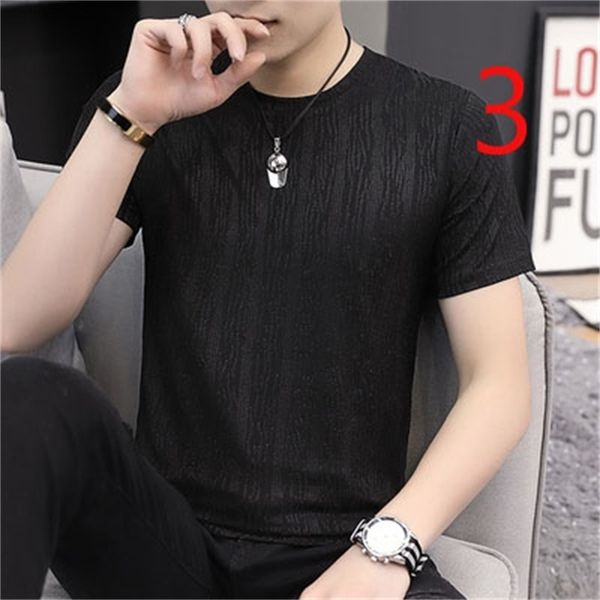 

short-sleeved t-shirt men influx of summer simple loose cotton printed 210420, White;black