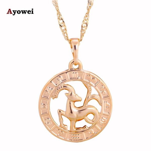 

fashion necklaces & pendants round capricorn design 12 constellation for women gold tone health jewelry ln458a pendant, Silver