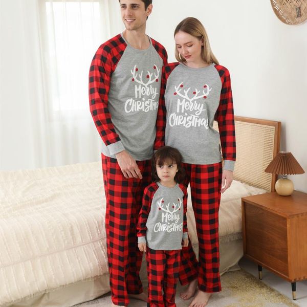 

family matching outfits christmas outfit wear printed pajamas set baby boys girls winter clothes mother and daughter dad son, Blue