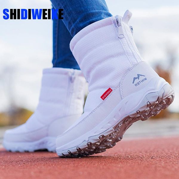 

boots snow women winter outdoor non-slip woman footwear waterproof wool warm shoes female cotton ankle boot 36-41 ad985, Black