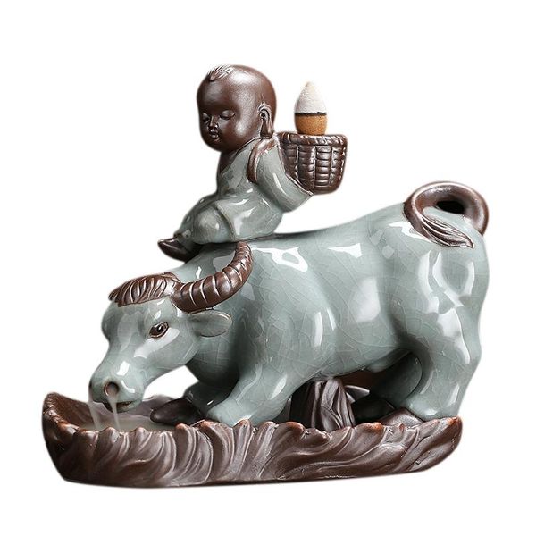 

fragrance lamps cattle year inverted incense burner backflow holder ceramic for home office decor