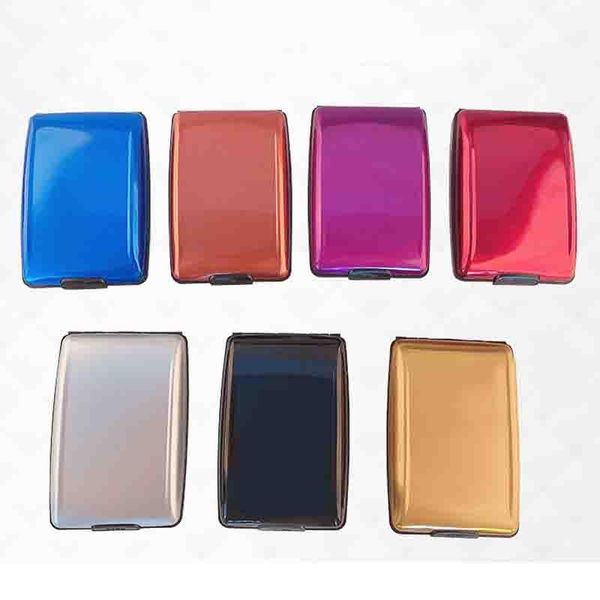 

card holders fashion wallet credit bank holder men aluminum alloy money bags for outdoor shop change purse, Brown;gray