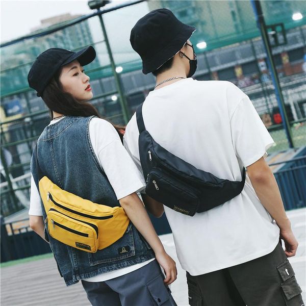 

women's waist bag belt bags leisure fanny pack female large capacity banana couple chest men canvas material hip hop