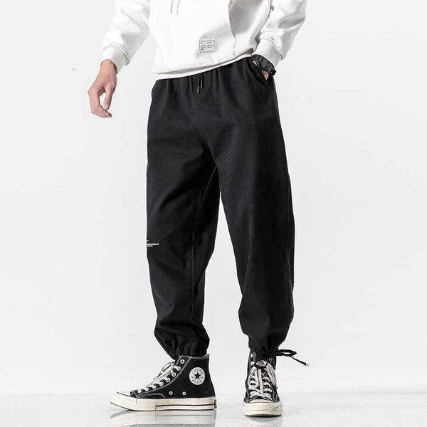 

men's pants ankle-length sweatpants streetwear spring autumn hip hop casual korean oversize joggers trouers jlu3, Black
