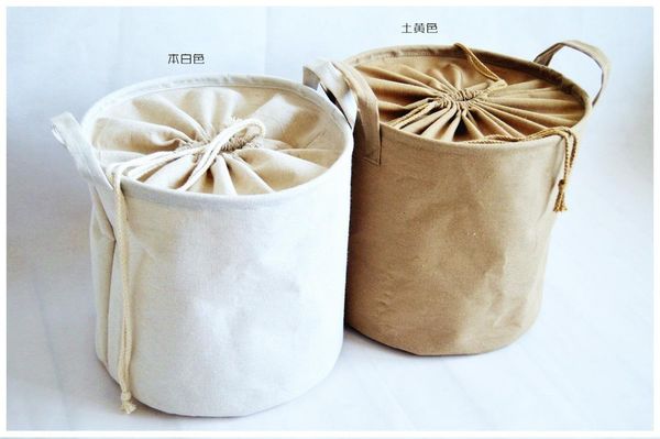 

cotton linen dirty laundry basket foldable storage bucket household & organization