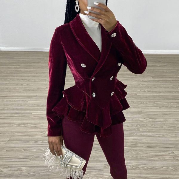 

women's ruffle solid color womens jackets spring autumn slim long sleeve coats women sell luxury clothing, Black;brown