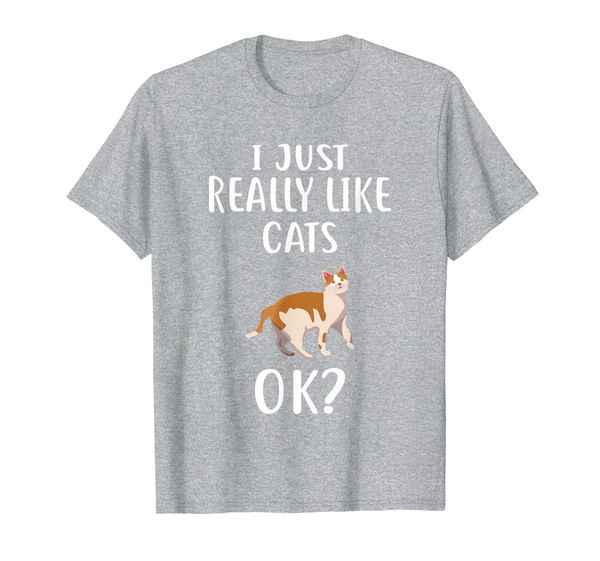 

i just really like cats ok t-shirt funny cat t-shirt, White;black