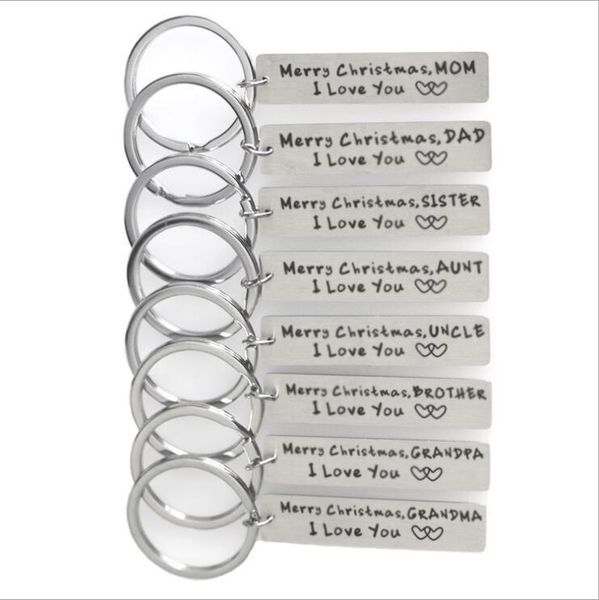 

keychains merry christmas l love you family key chain---8 styles choice, Silver