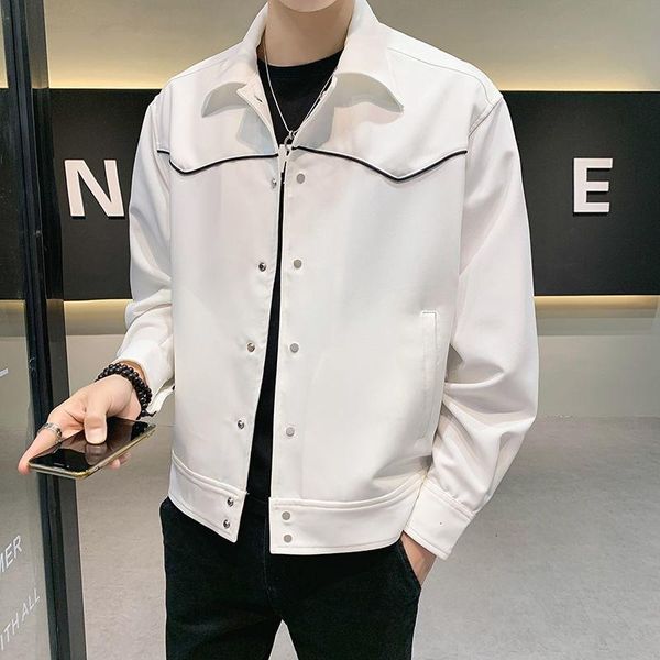 

men's jackets 2021 fall jacket coat square collar solid color handsome streetwear sport tidal current surprise price, Black;brown
