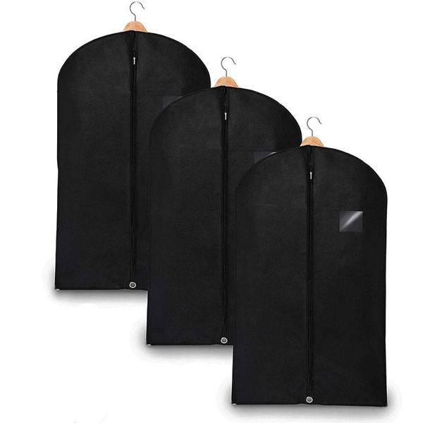 

clothing & wardrobe storage 3 pack garment bags covers for and travel 39.4 inch - reusable suit bag shirt coat dress jacket dust cover prote