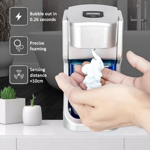 

liquid soap dispenser 450ml automatic touchless foaming infrared motion sensor hands-pump for bathroom kitchen