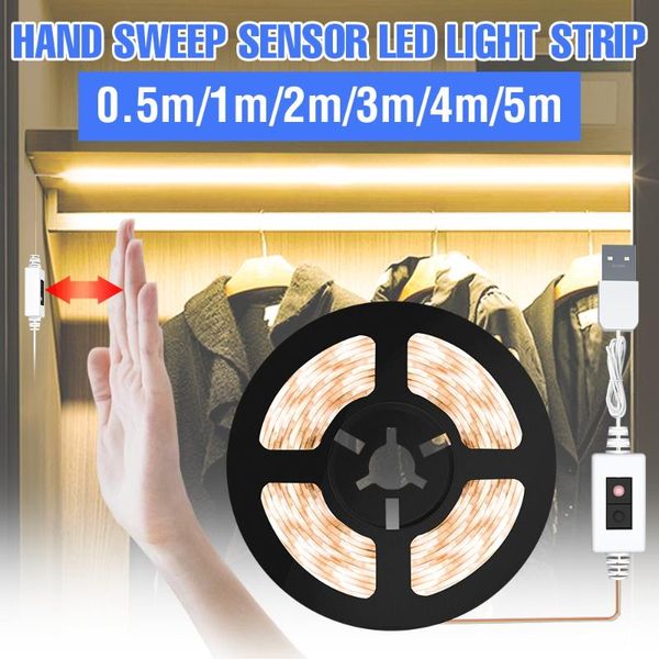 

strips led lamp tape 5v light flexibleÂ ribbon usb hand sweep sensor bedroom night tv background lighting for home decoration