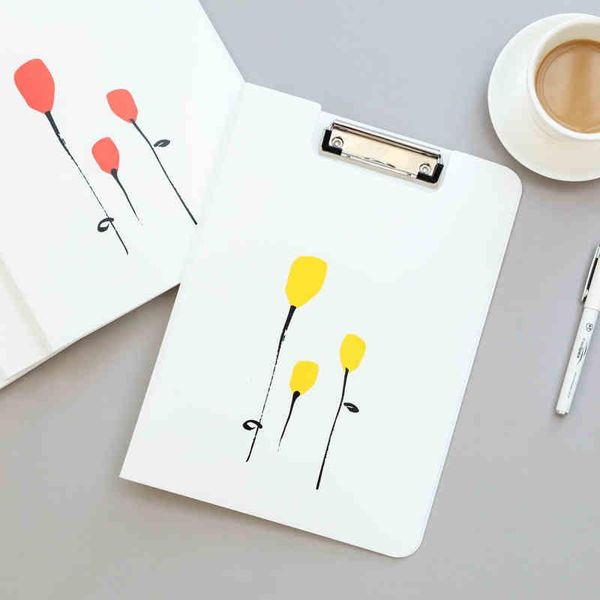 

business card files blossom series a4 size clip file borad red yellow blue green flower cover document data single folder 239*315*21mm