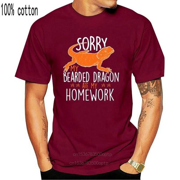 

men's t-shirts bearded dragon pogona homework school t tee shirt 015790, White;black