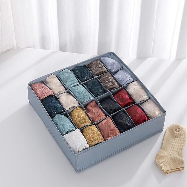 

washable underwear storage box foldable 24 grids closet organizer socks drawer home 33x33x9cm drawers