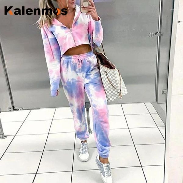 

tie dye crop and pants women two piece sets tshirt biker sports tracksuits sleepwear pajamas lounge wear homewear dress, White