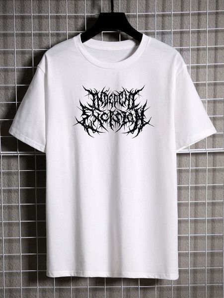 

men graphic print round neck tee w7nj#, White;black