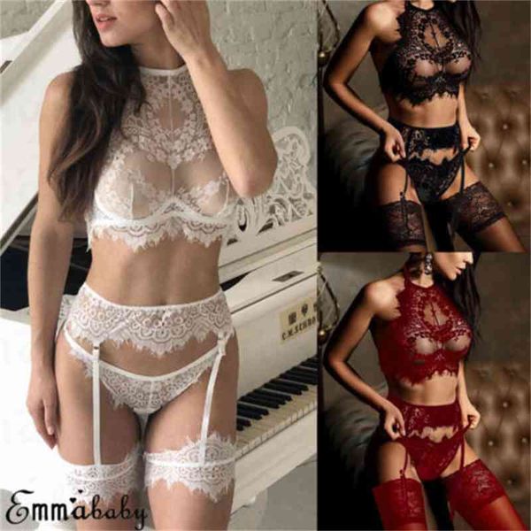 

bras sets women's lace mesh lingerie nightwear underwear g-string babydoll sleepwear dress ladies bralette panites thong 8pfu, Red;black