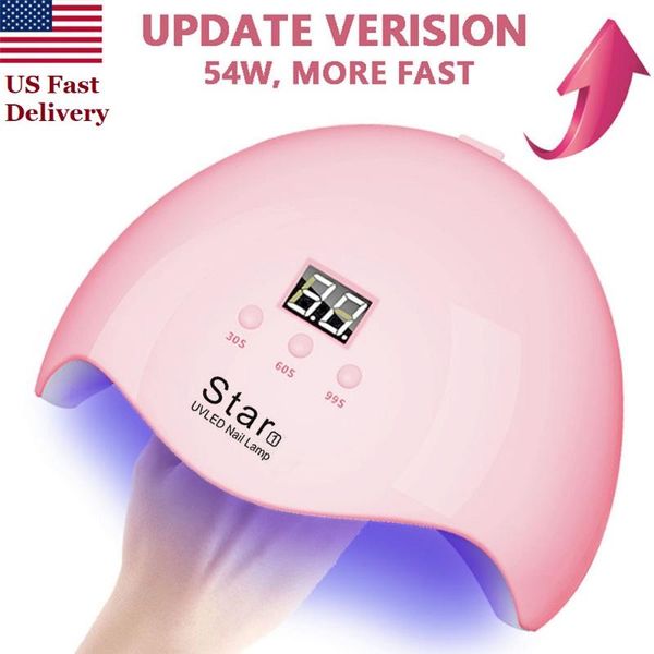 

nail dryers usa 54w dryer 18 led uv light lamp for acrylic gel nails polish remover machine auto sensor manicure tools