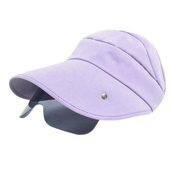 

wide brim hats m7dd summer hat sun protection adjustable empty brimmed visor for girls with sunshield glasses & textile strap, Blue;gray
