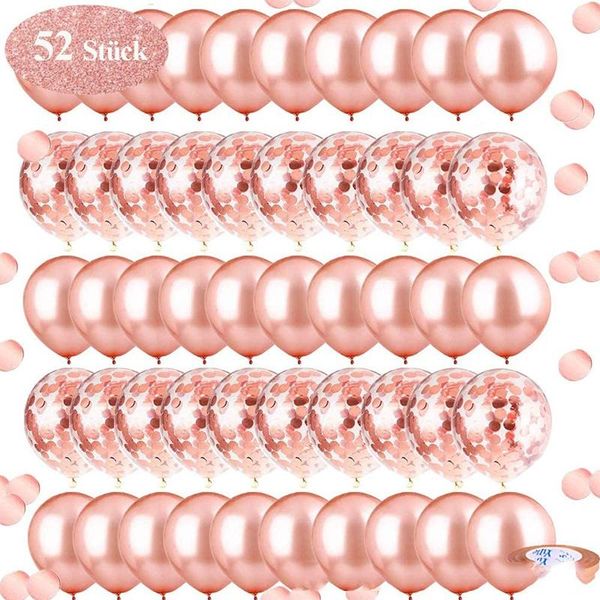 

party decoration rose gold sequined latex balloon chain set birthday wedding atmosphere ballon happy decor baloon