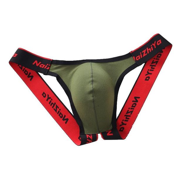 

underpants men's cotton back empty bunaked briefs foreign trade interest underwear breathable convex exciting warehouse bag, Black;white