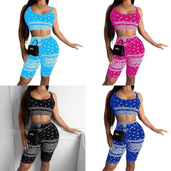 CM.YAYA Frauen Sommer Bandana ärmellose Mini Tank Tops knielangen Jogger Hosen Anzug Sport zweiteilige Set passende Set Outfits X0428