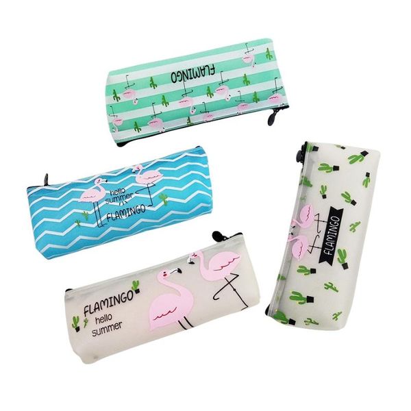 

pencil bags 10pcs/lot cute flamingos bag cactus zipper case stationery material school supplies gift papelaria criativa