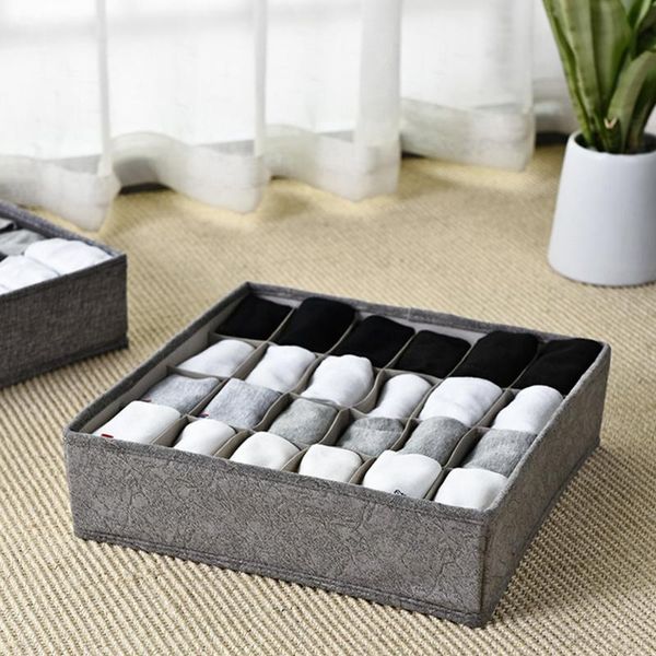 

storage drawers underwear box drawer type grid fabric household socks closets bra sorting 24 grids organizer