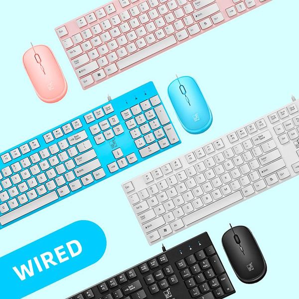 

keyboards office gaming wired usb keyboard mouse set 104 keys chocolate candy color mice combo for notebook lapdeskpc