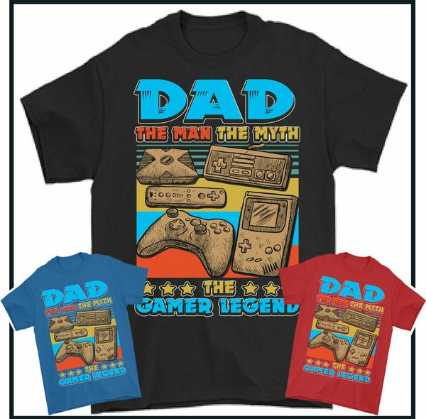 

dad player t-shirt, men funny father day games ps4 xbox t-shirt, White;black