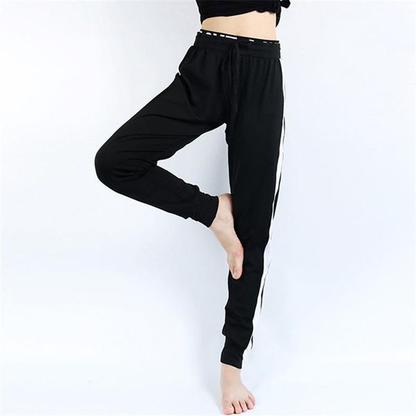 

yoga outfits running sport fitness pants women sweatpants loose department belt gym training female workout jogger, White;red