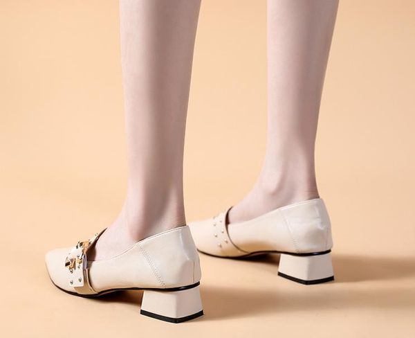 

dress shoes net red single female 2021 autumn wild pointed shallow mouth grandma fairy nude, Black