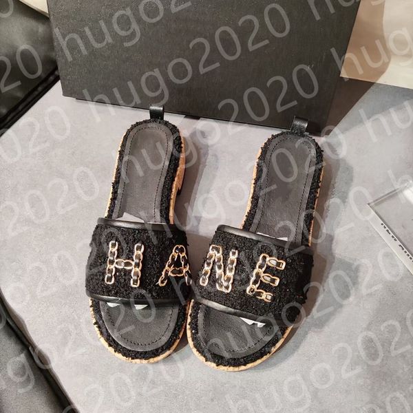 

leather sandal women luxury desingers slippers fashion thin flip flops brand shoe ladie shoes sandals flippers 01, Black