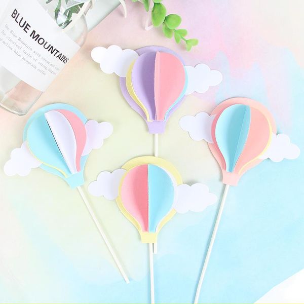 

other event & party supplies cake er insert flags solid color cloud air balloon cupcake ers kids birthday wedding dessert decor