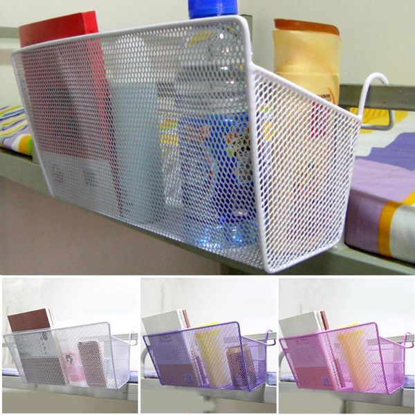

Dormitory Bedside Storage Baskets Mesh Basket For Books Phones Office Home Table Hanging Organizer DC120