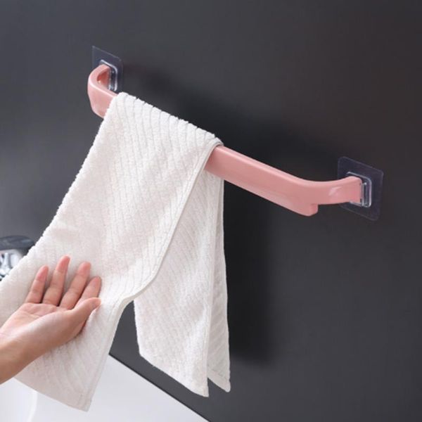 

self-adhesive towel rack wall-mounted bathroom frame adhesive shelf pendant racks