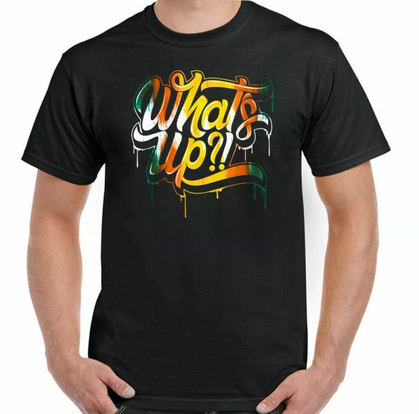

what is up men t-shirt funny t-shirt, White;black