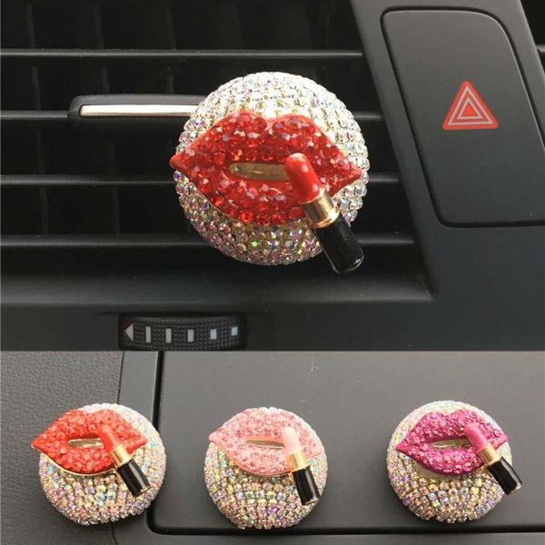 

car air freshener rhinestone lipstick vehicle vent outlet fragrance perfume clip