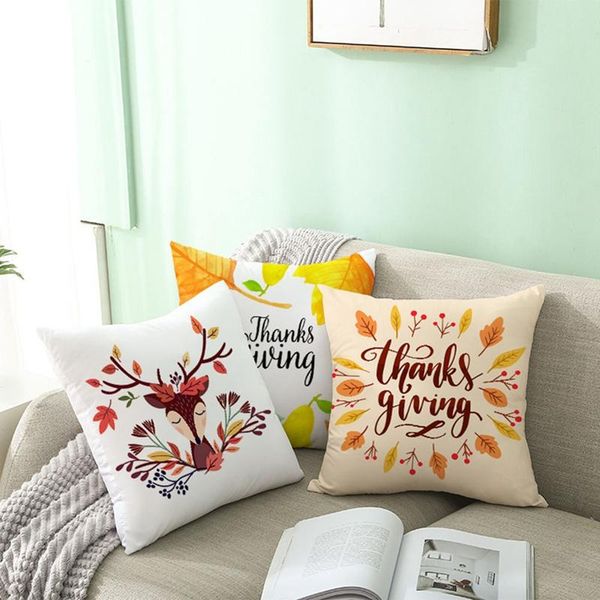

cushion/decorative pillow halloween thanksgiving small animal printed cushion yellow watercolor hand-painted printing sofa pillowcase 45*45c