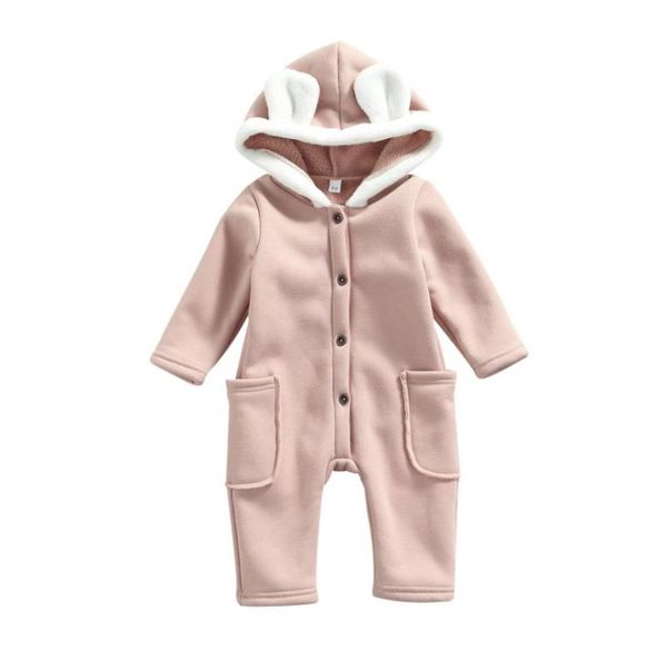 

jumpsuits baby girl casual contrast color romper with pockets, girls long sleeve button-up hooded jumpsuit, Blue