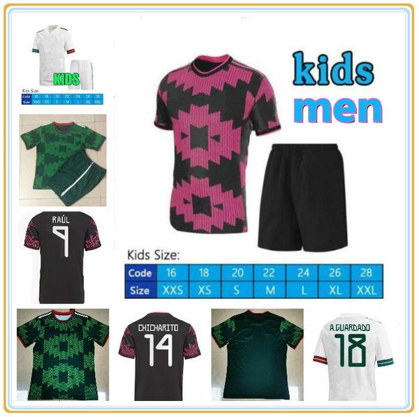 

2021 2022 r. marquez 4# soccer jersey home 20 21 22 chicharito lozano dos santos football shirt men + kids kit sets uniforms, Black