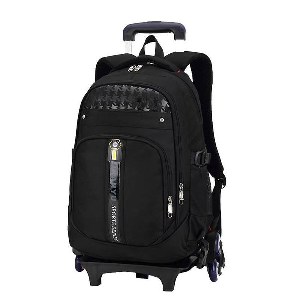 

school bags six wheels trolley backpack removable children boys oxford waterproof wheeled for kids