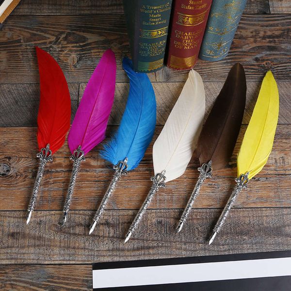 

goose feather pen office signature personalized gift crafts